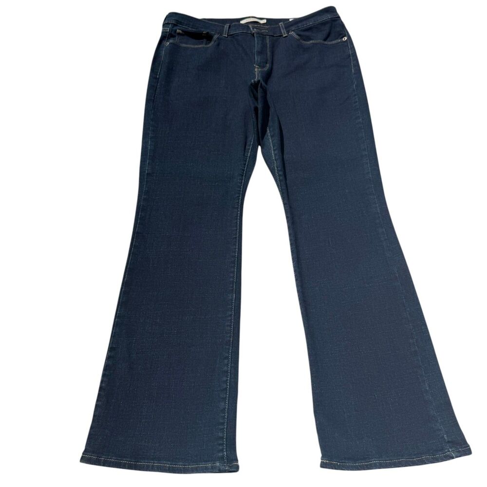 Levi’s Classic Bootcut Jeans Womens 14 Short 35x30 Dark Wash Wide Leg Flare